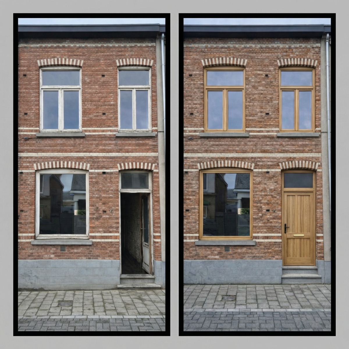 Renovatie van Houten Ramen en Deuren - wood&window projects Renovatie van Houten Ramen en Deuren - #Houtrenovatie, #HoutenRamen, #HoutenDeuren, #Buitenschrijnwerk, #Renovatieproject, #VoorEnNa, #WoodAndWindowProjects, #AuthentiekeGevel, #Vakmanschap, #Energiezuinig project realisatie door wood&window projects in België